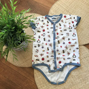 5 for $10 kiks 12M Short Sleeve onesie button down